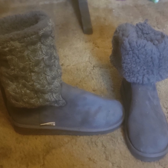 MUK LUKS grey boots sz6 - Picture 1 of 4
